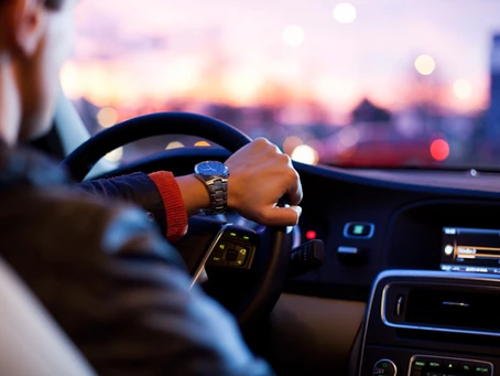 man driving the car